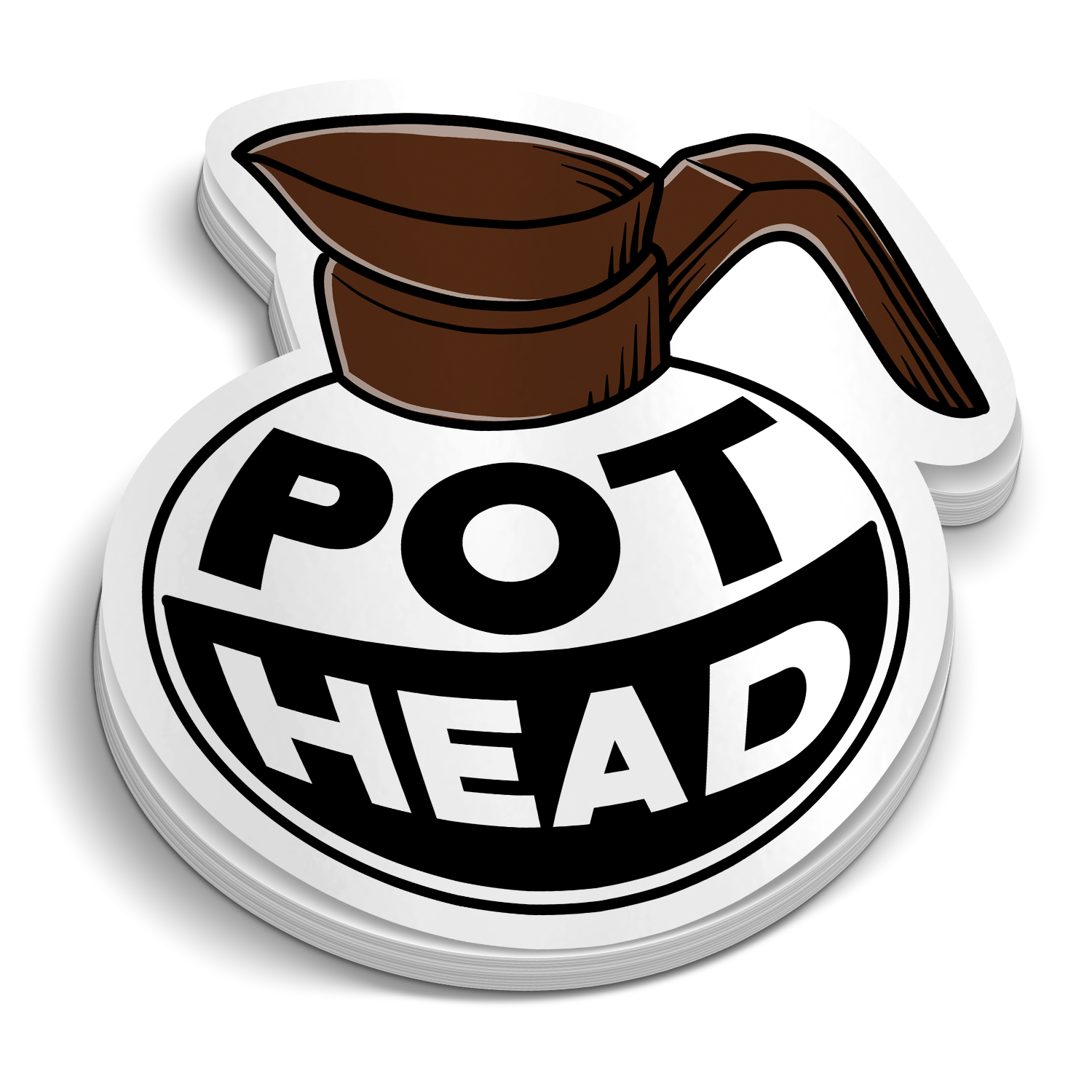 pothead coffee Coffee Pot Head Sticker 6 Decal Pack