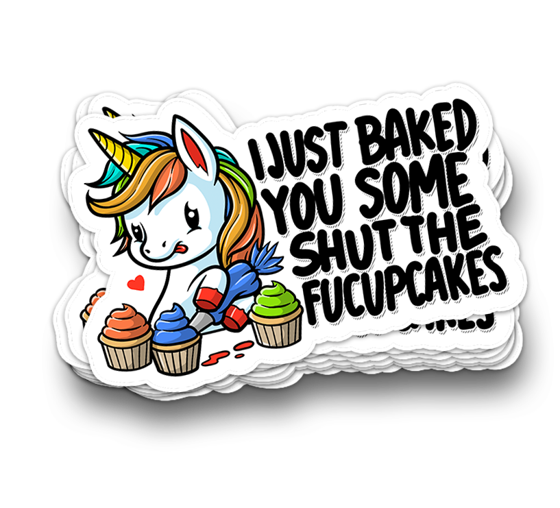 Shut the Fup Cakes - Funny Tumbler Stickers
