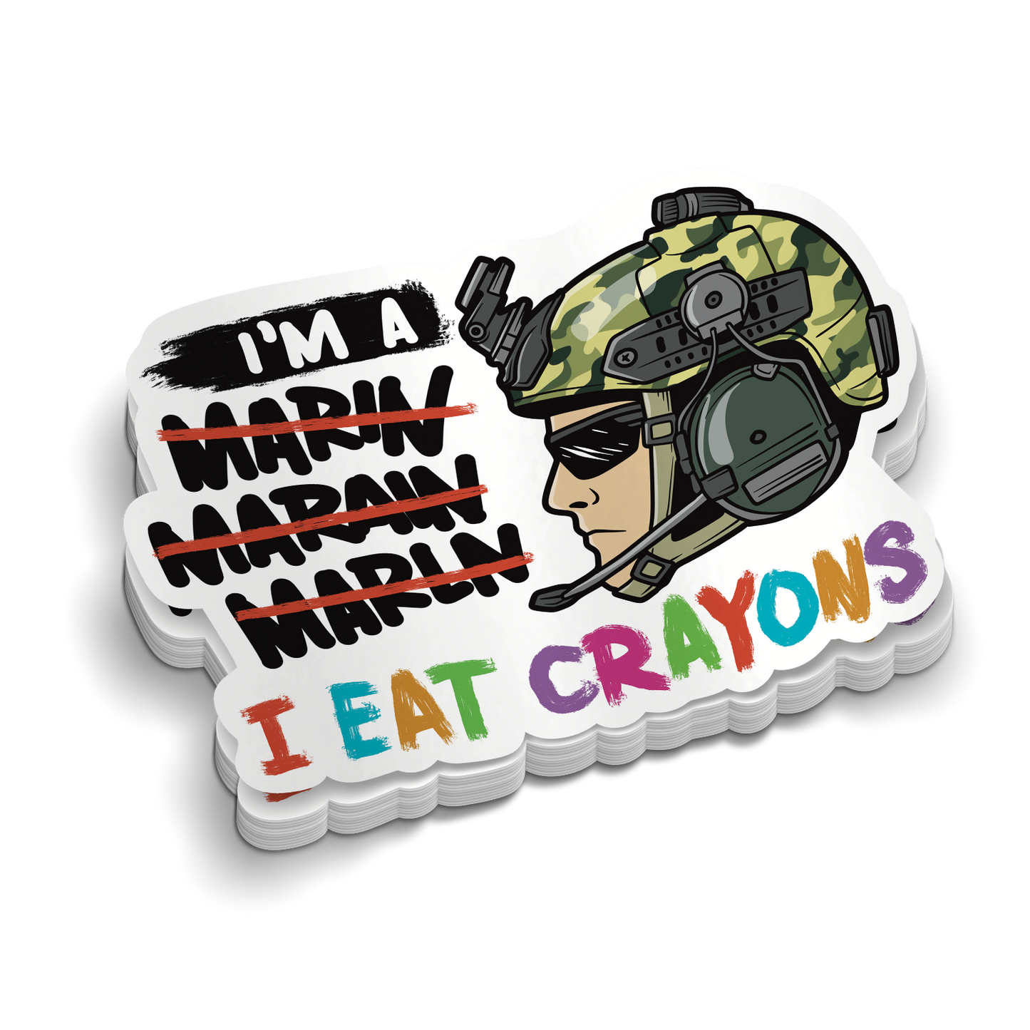 I Eat Crayons | Funny Marines Stickers | Perfect for Tumblers