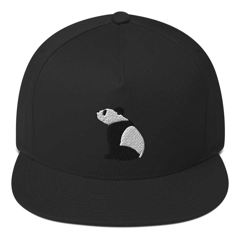 Pensive Panda Flat Bill Cap