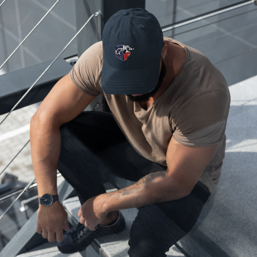 Texan Panda Distressed Dad Hat