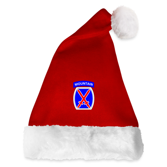 10th Mountain Santa Hat - red/white