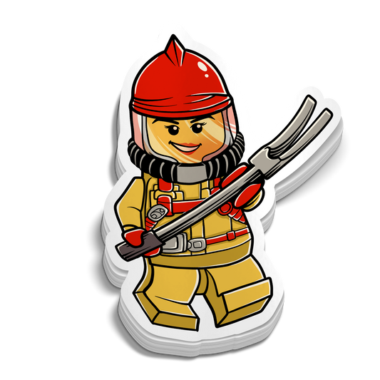 Mini Firefighter Girl Sticker