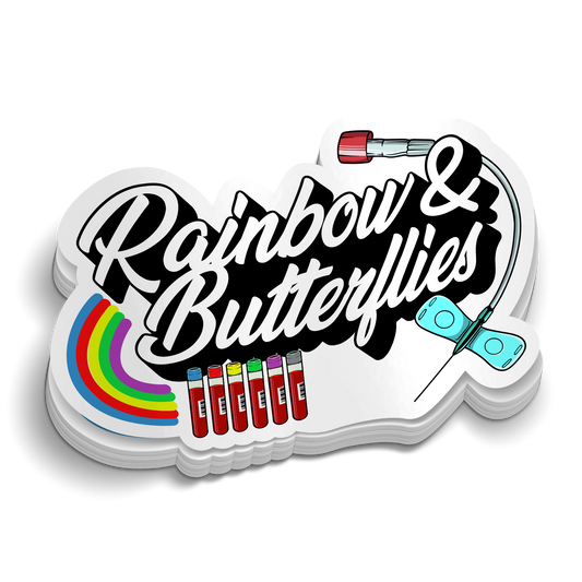 Rainbows and Butterflies Funny Nursing Sticker