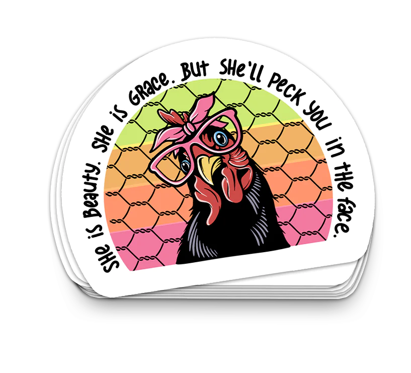 Beauty and Grace - Funny Tumbler Stickers