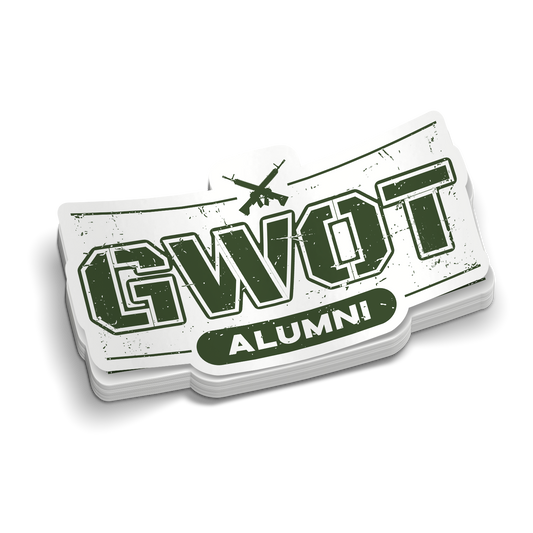 Global War On Terror Alumni | Funny GWOT Stickers | Perfect for Coffee Cups