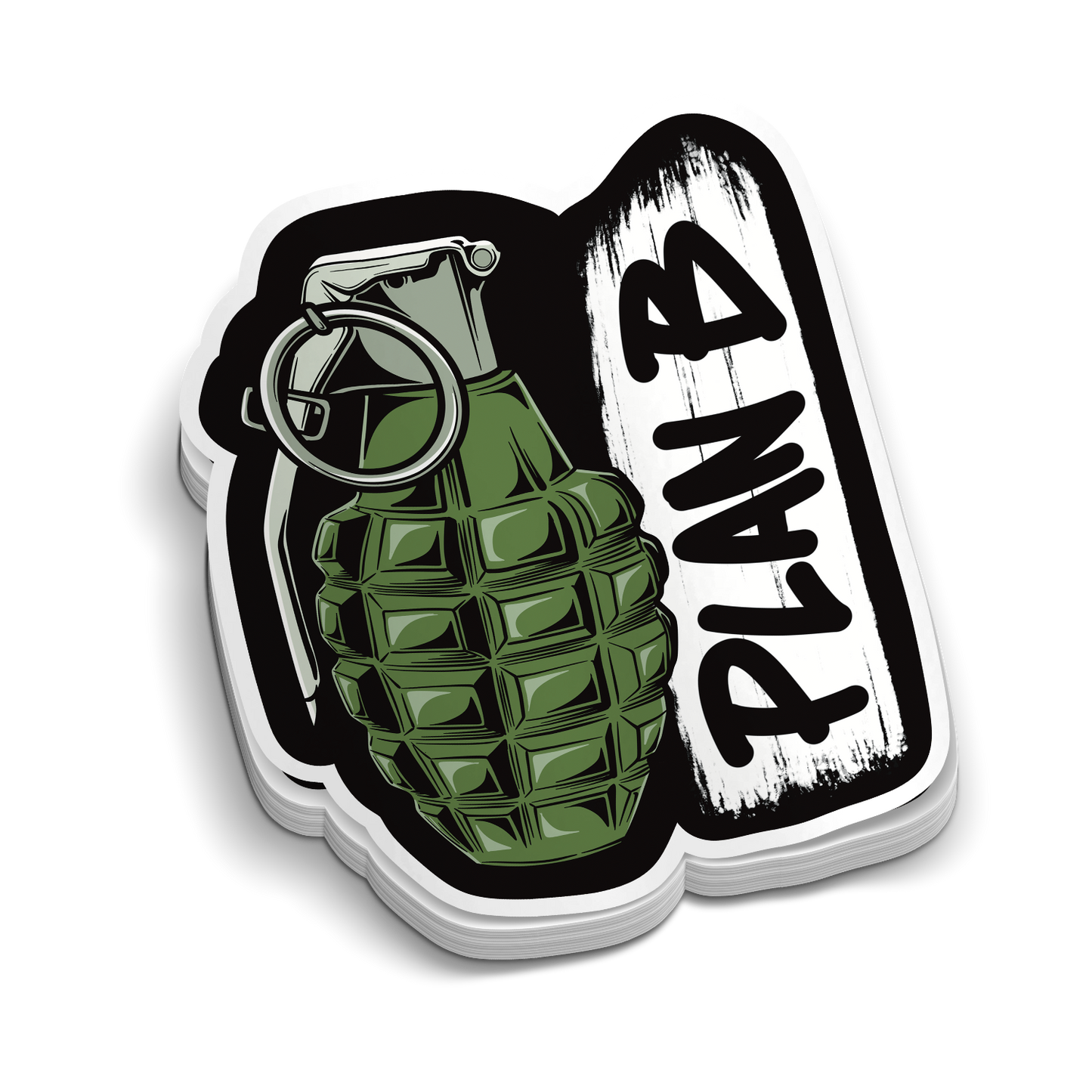 Plan B Grenade | Funny Military Stickers | Perfect for Tumblers