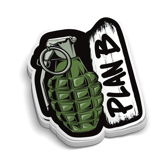 Plan B Grenade | Funny Military Stickers | Perfect for Tumblers