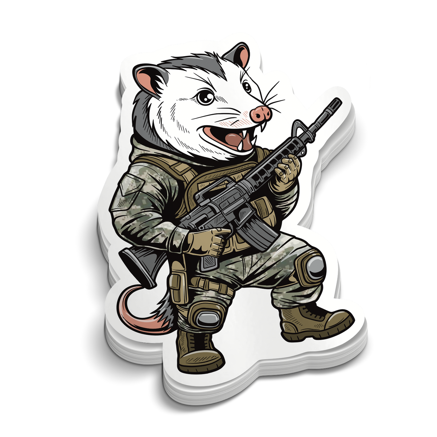 Possum Soldier | Funny Military Stickers | Perfect for Laptops