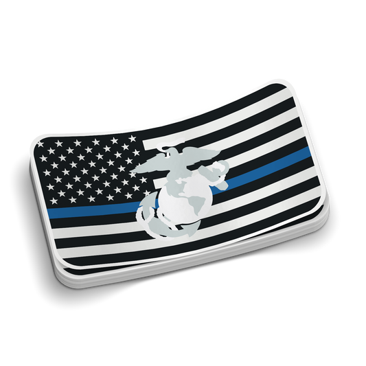 Blue Line Marine - Blue Marine Tumbler Stickers