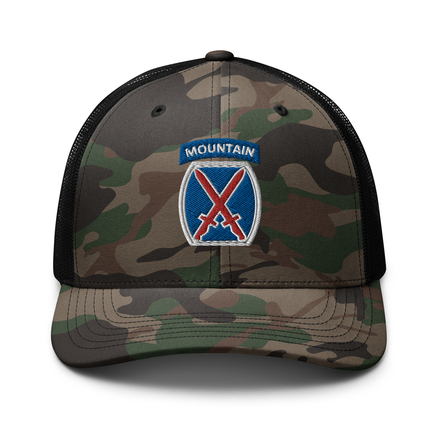 10th Mountain Camouflage trucker hat