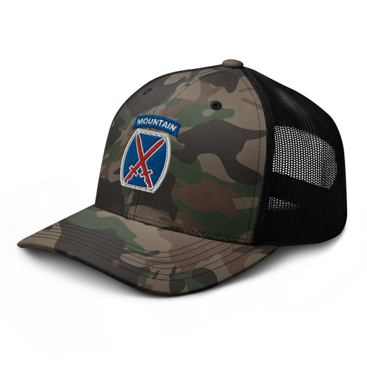 10th Mountain Camouflage trucker hat