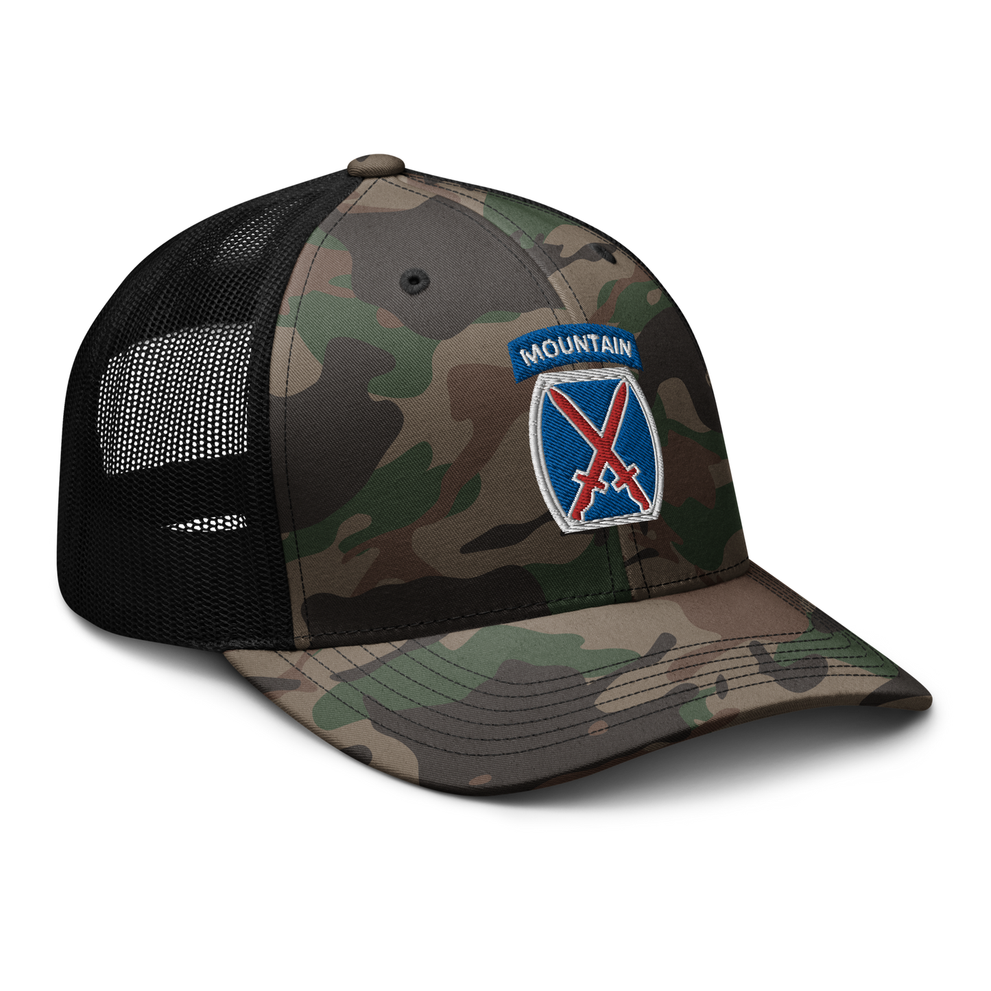 10th Mountain Camouflage trucker hat