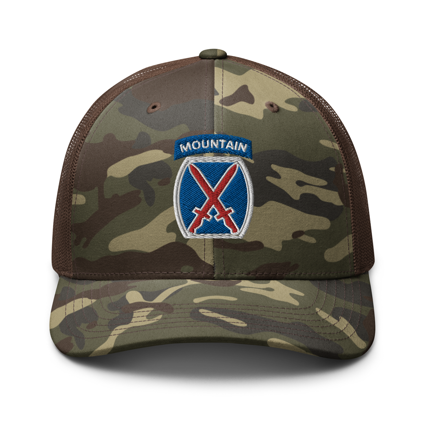 10th Mountain Camouflage trucker hat