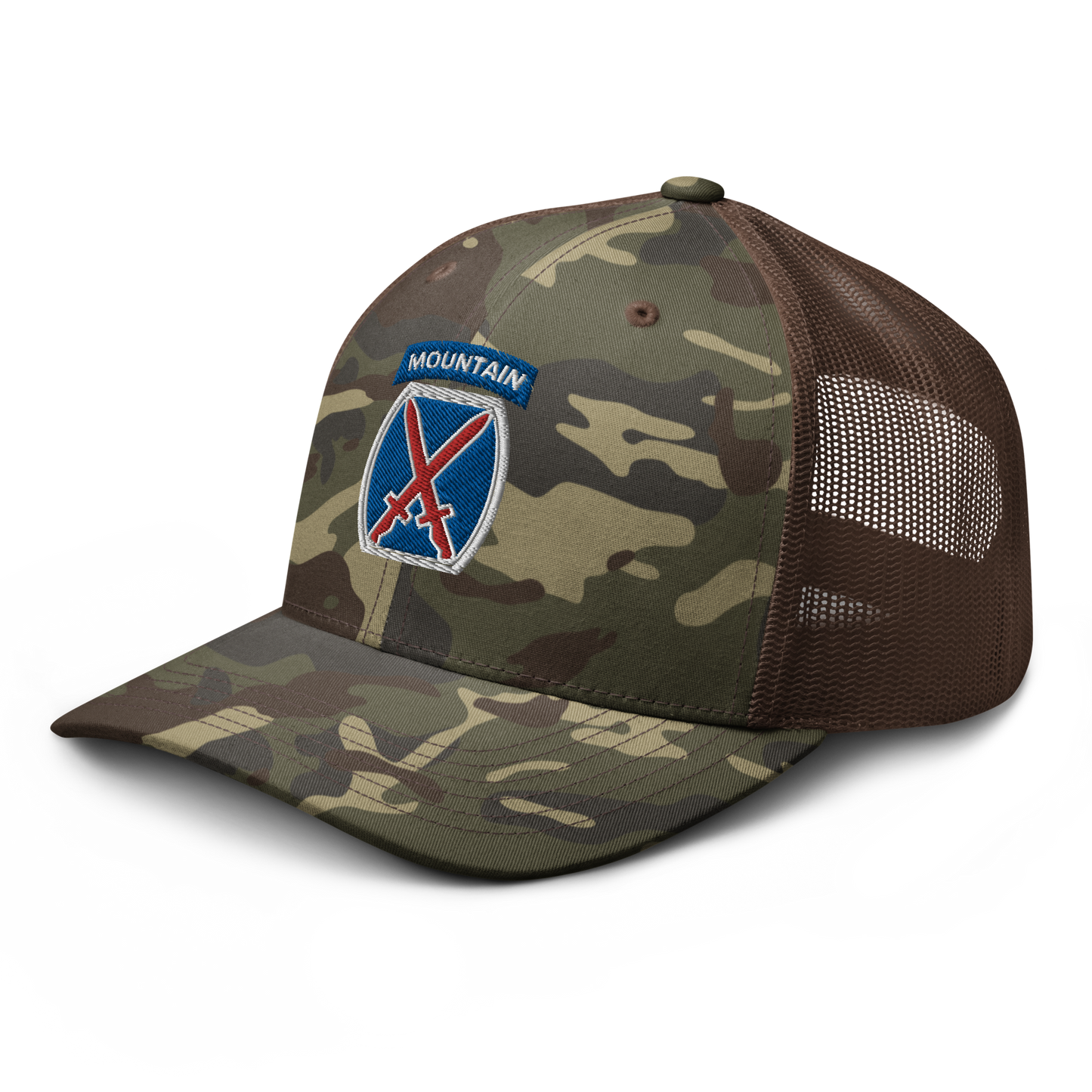 10th Mountain Camouflage trucker hat