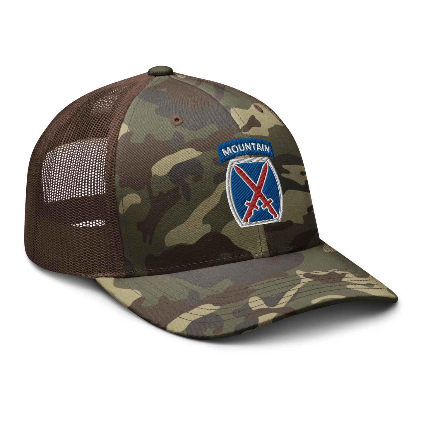 10th Mountain Camouflage trucker hat