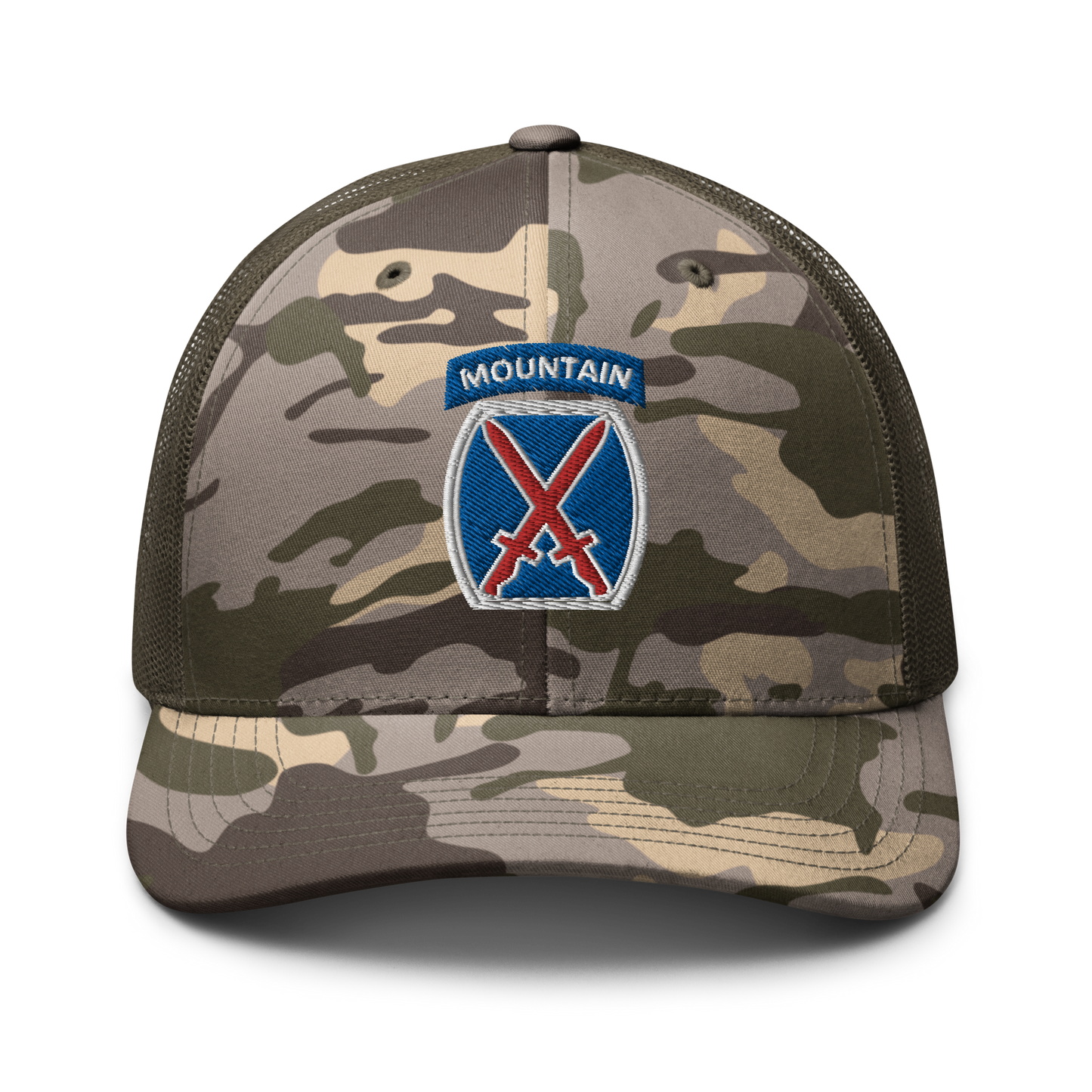 10th Mountain Camouflage trucker hat