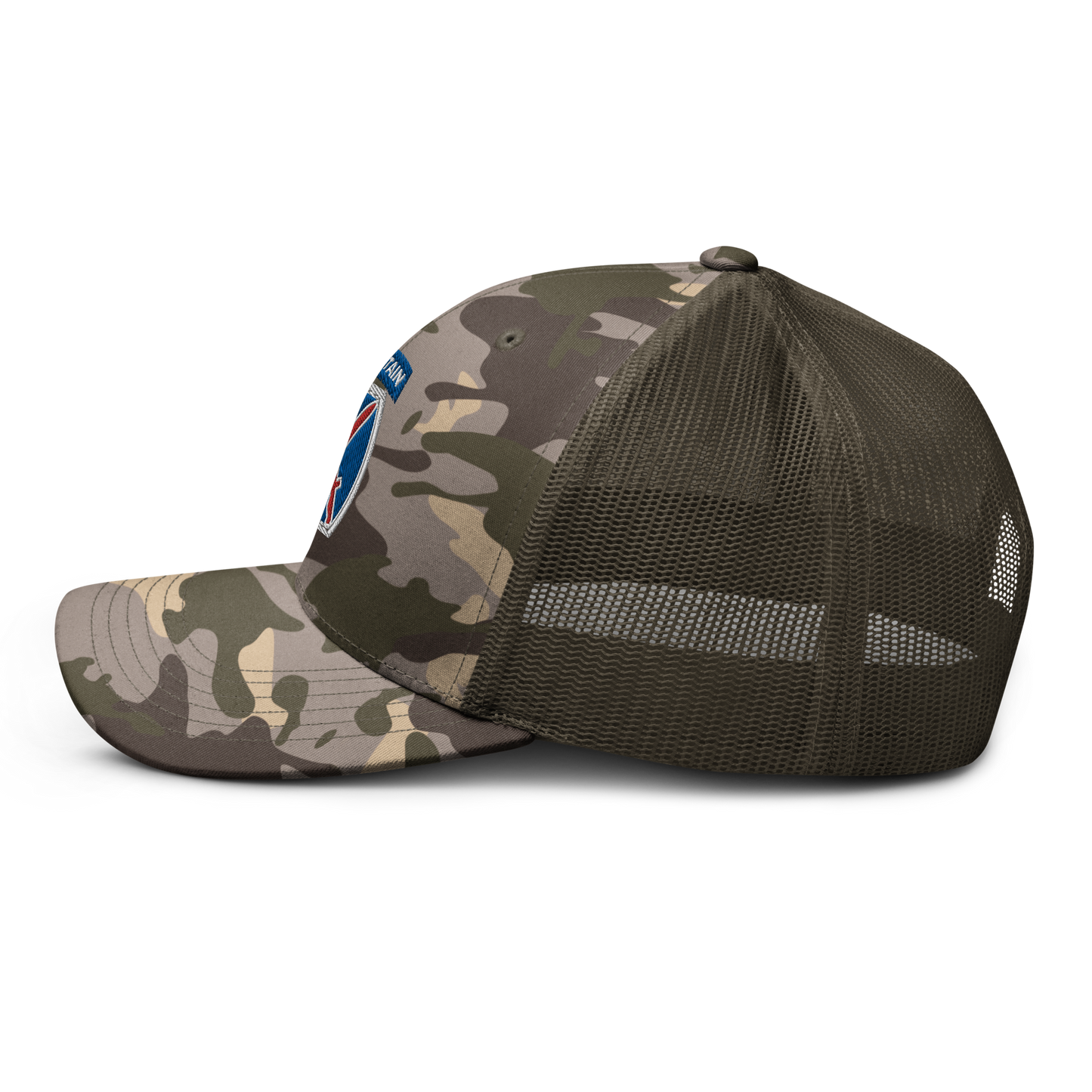 10th Mountain Camouflage trucker hat