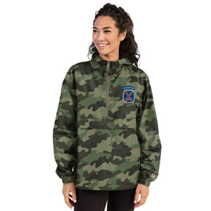 10th Mountain Embroidered Camo Champion Packable Jacket