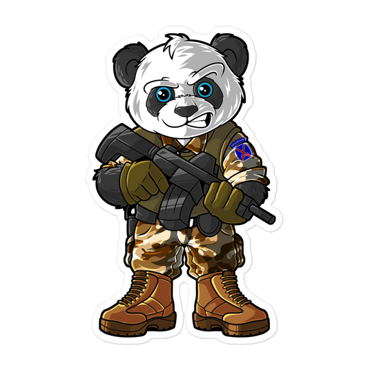 Determined Pando Commando Bubble-Free Stickers