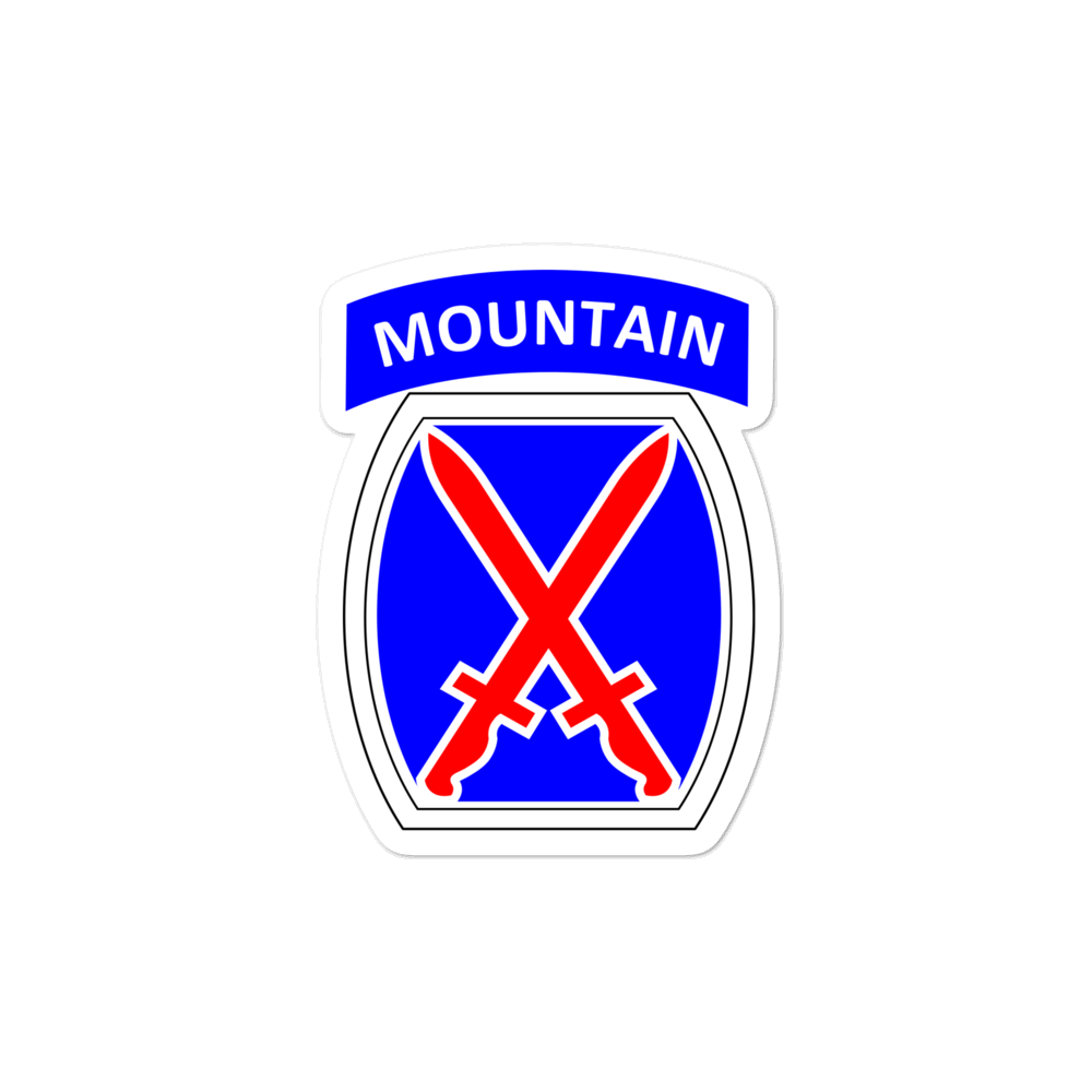 10th Mountain Bubble-free stickers