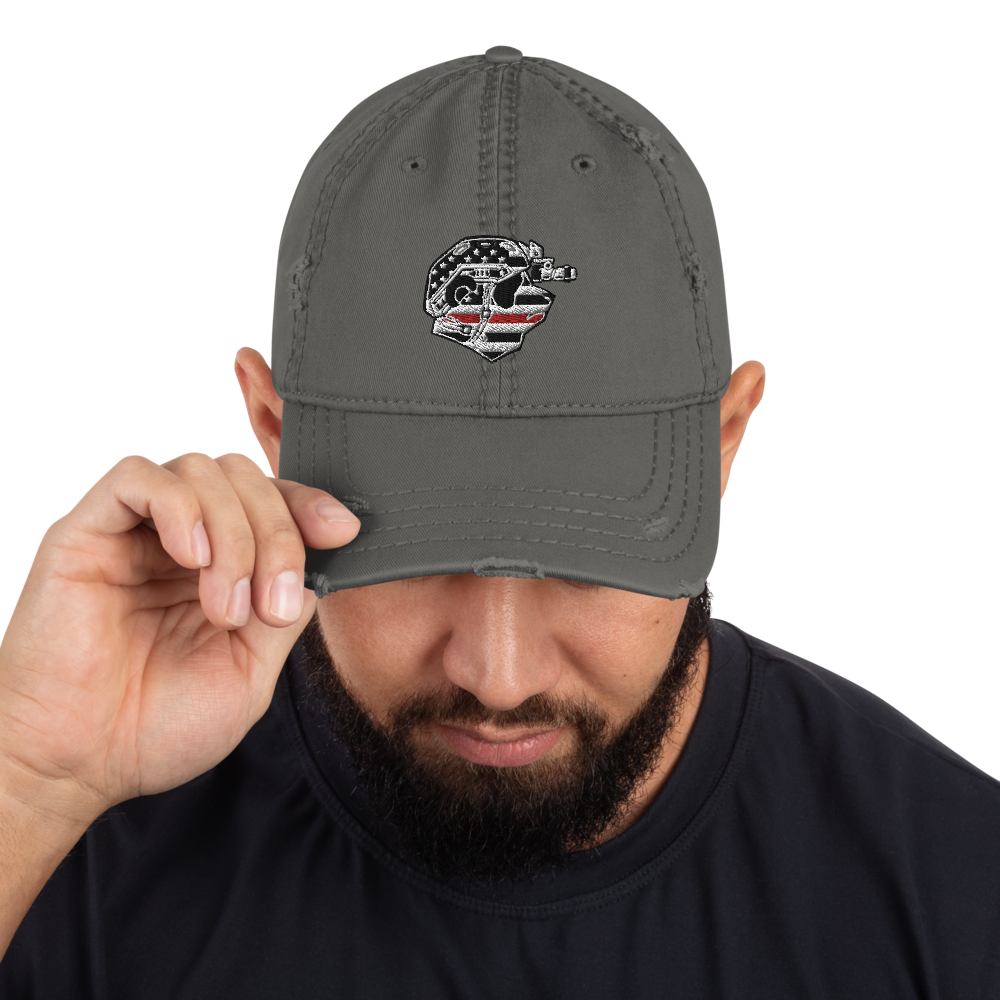 Thin Red Line Distressed Dad Hat