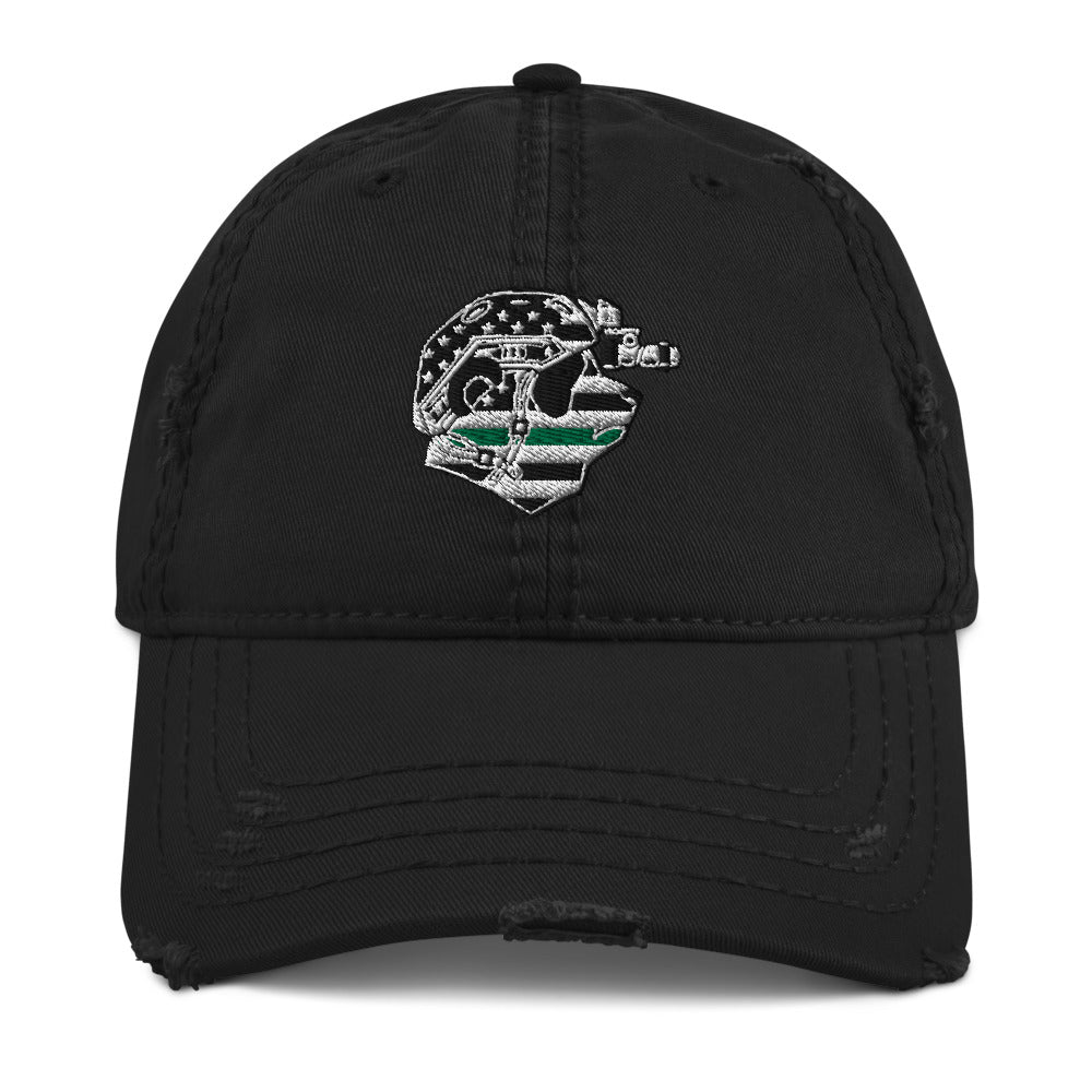 Thin Green Line Distressed Dad Hat