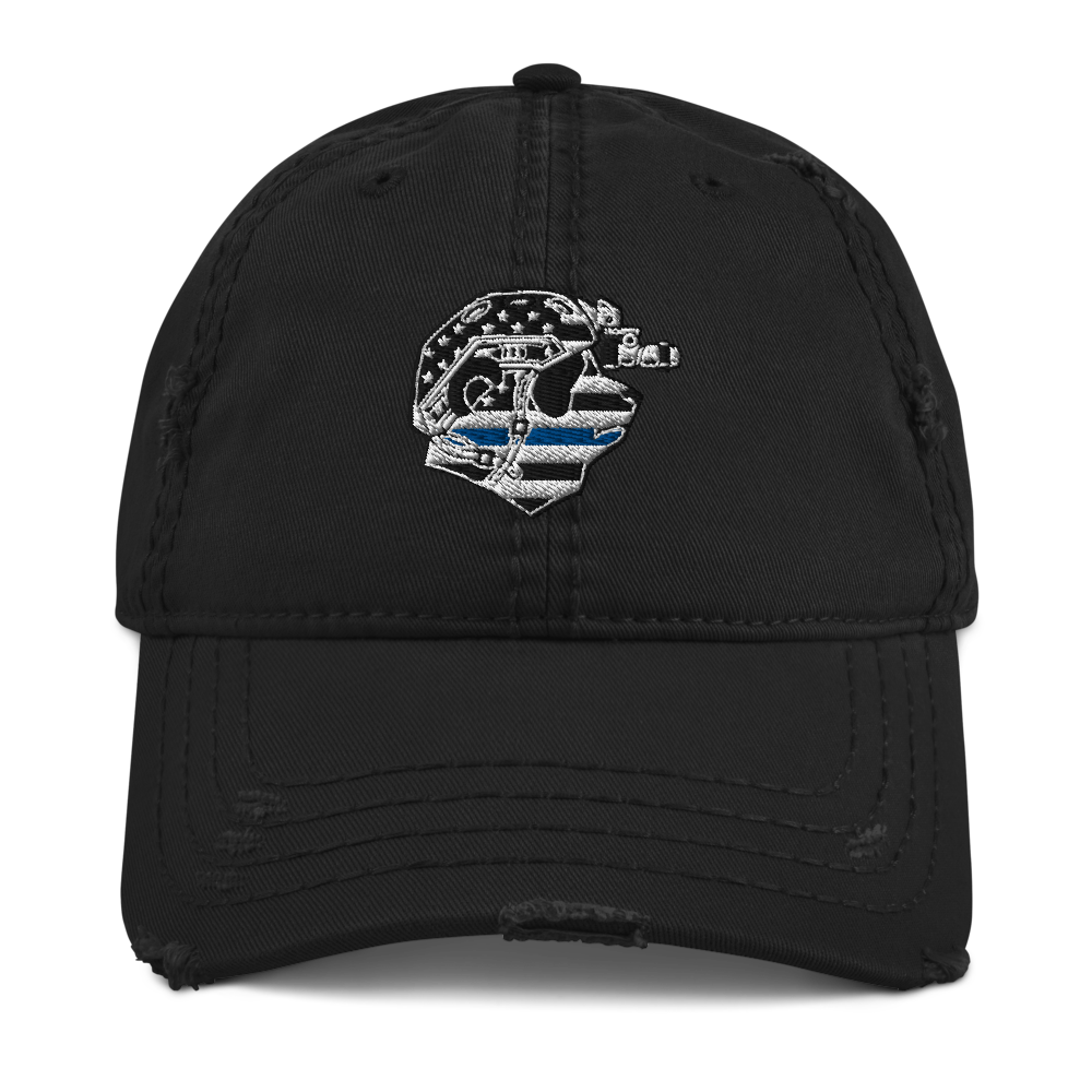 Thin Blue Line Panda Distressed Dad Hat