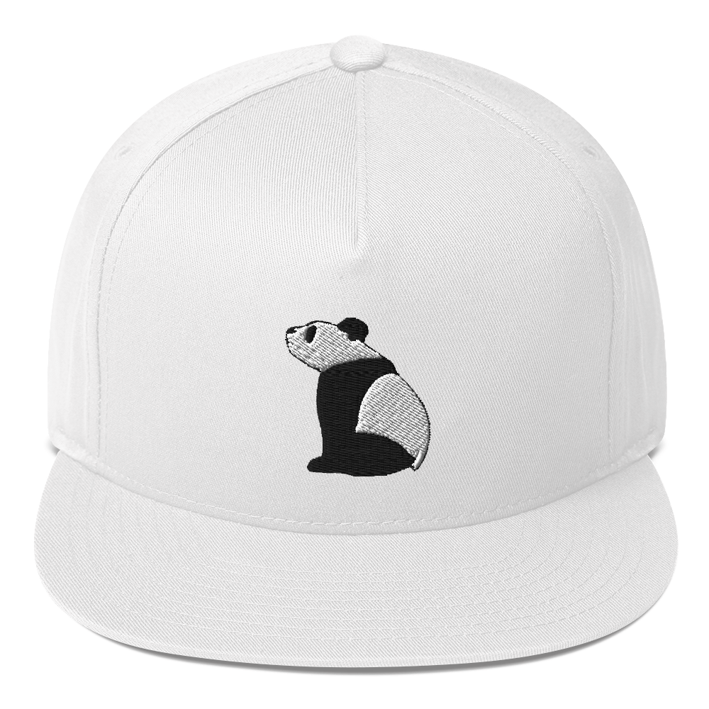 Pensive Panda Flat Bill Cap