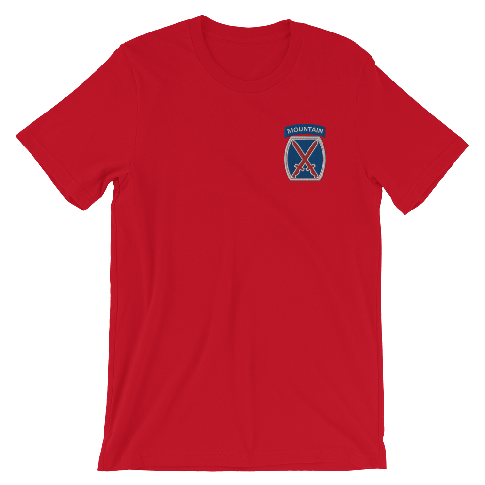 10th Mountain Embroidered Short-Sleeve Unisex T-Shirt