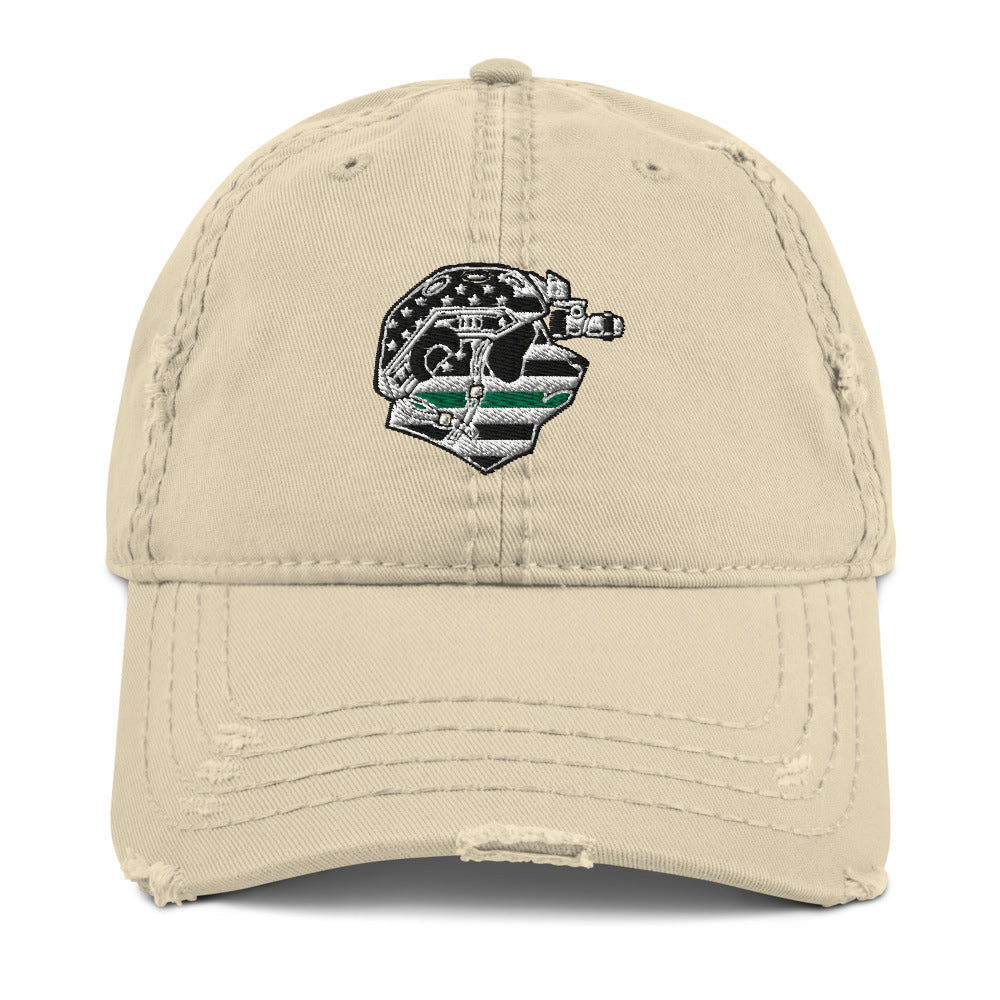 Thin Green Line Distressed Dad Hat