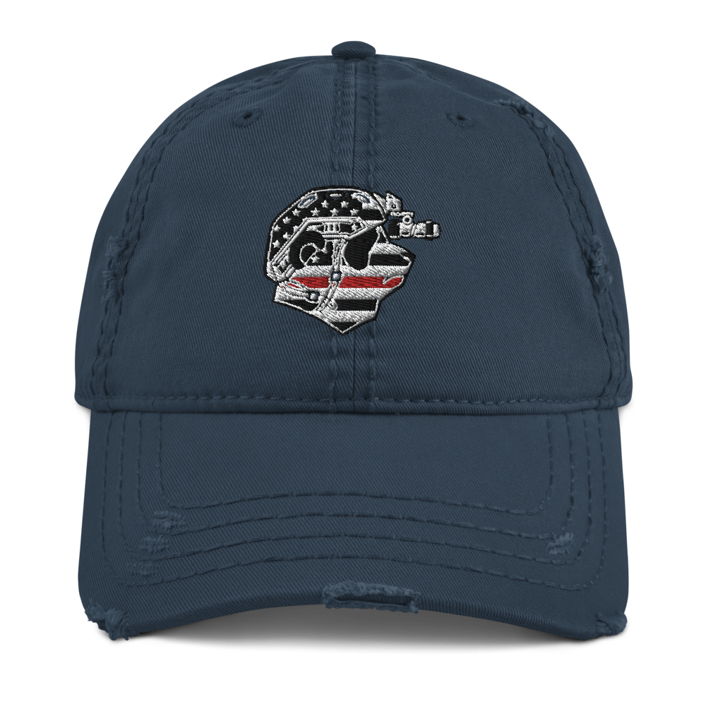 Thin Red Line Distressed Dad Hat