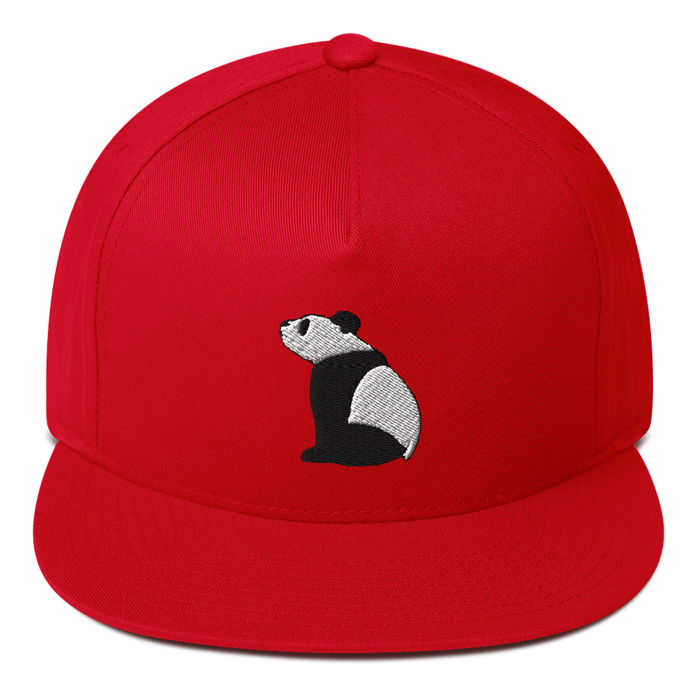 Pensive Panda Flat Bill Cap