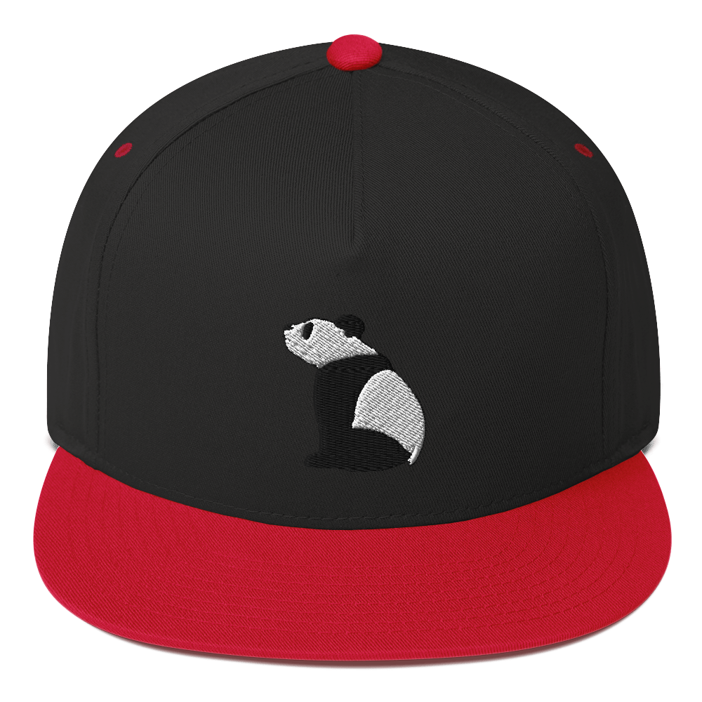 Pensive Panda Flat Bill Cap