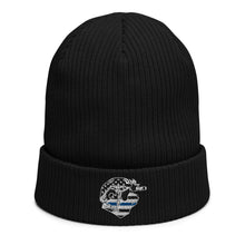 Load image into Gallery viewer, Thin Blue Line Panda Organic ribbed beanie