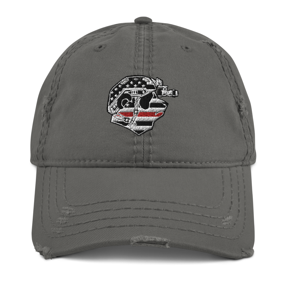 Thin Red Line Distressed Dad Hat