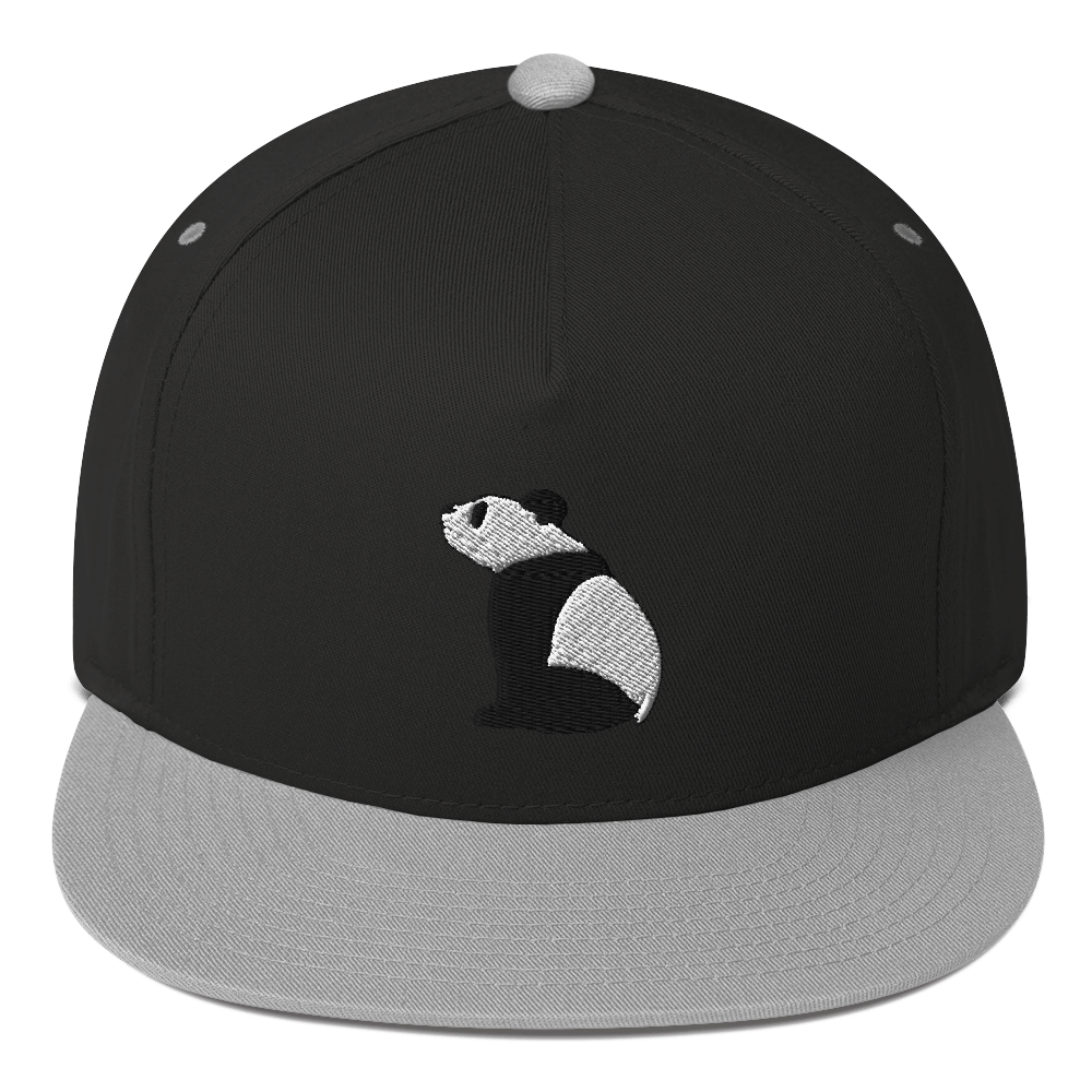 Pensive Panda Flat Bill Cap