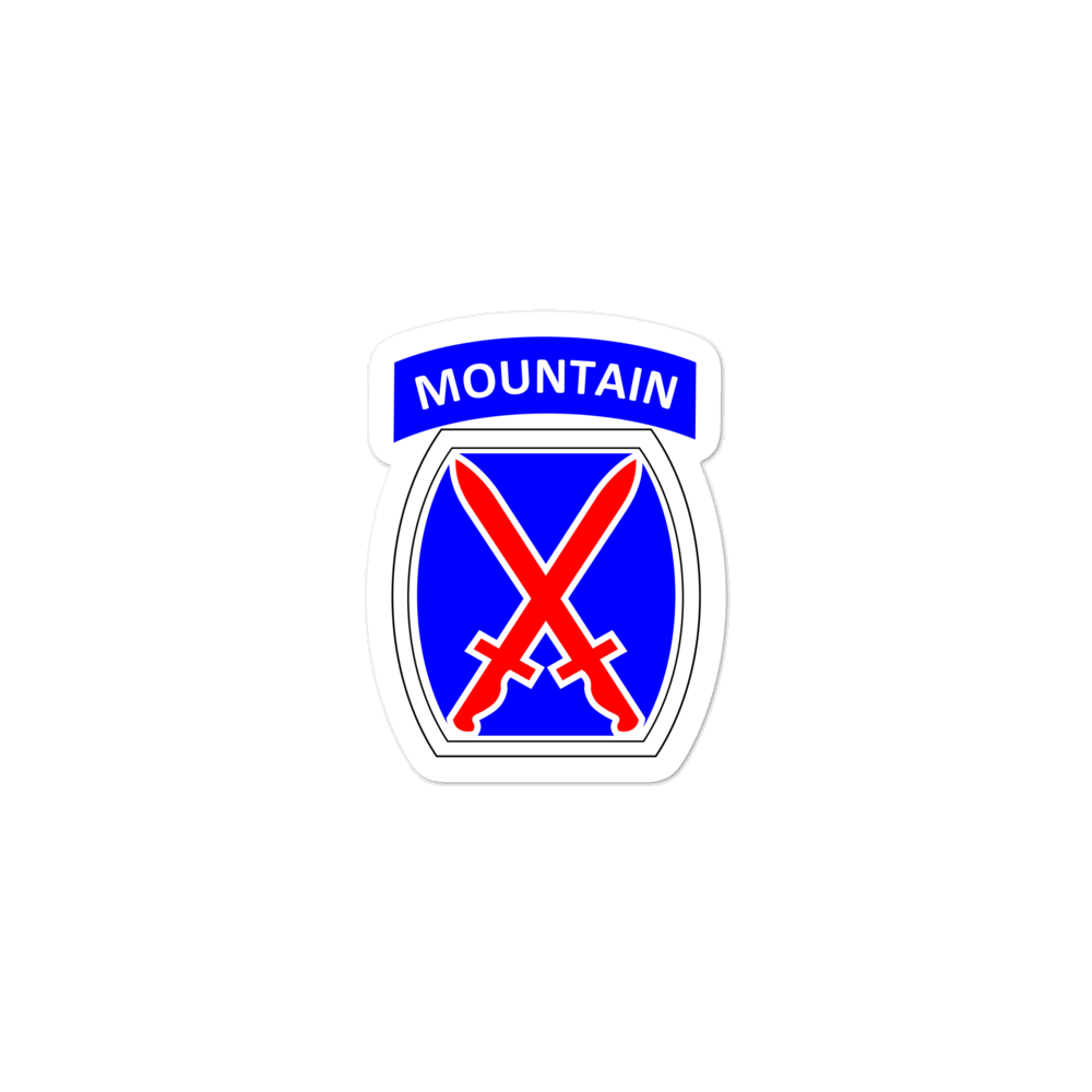 10th Mountain Bubble-free stickers