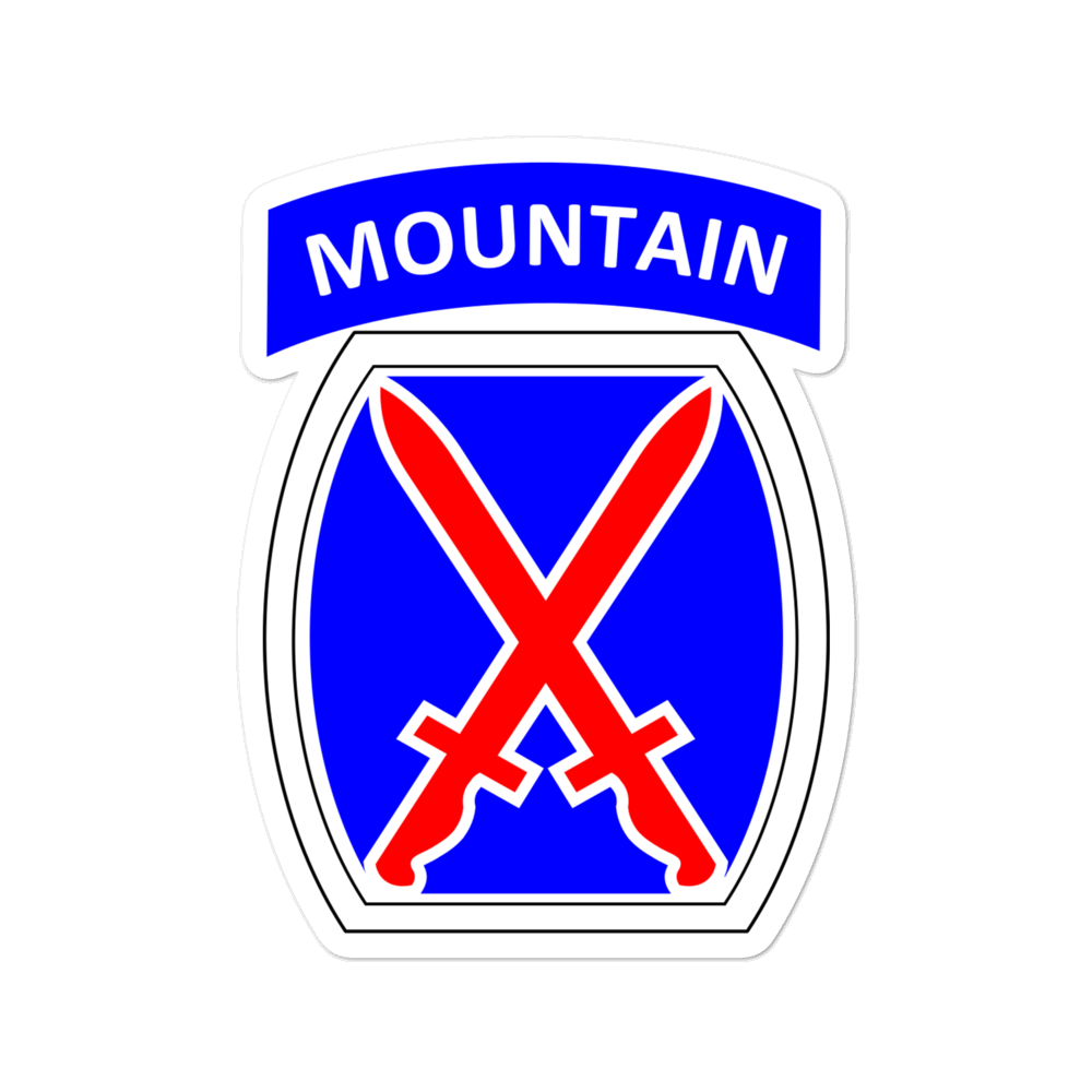 10th Mountain Bubble-free stickers