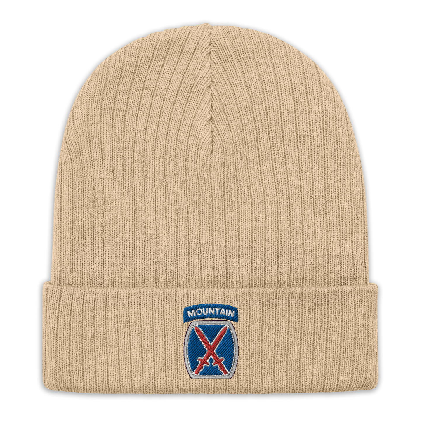 10th Mountain Ribbed knit beanie