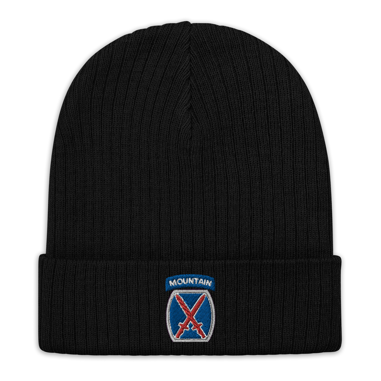 10th Mountain Ribbed knit beanie