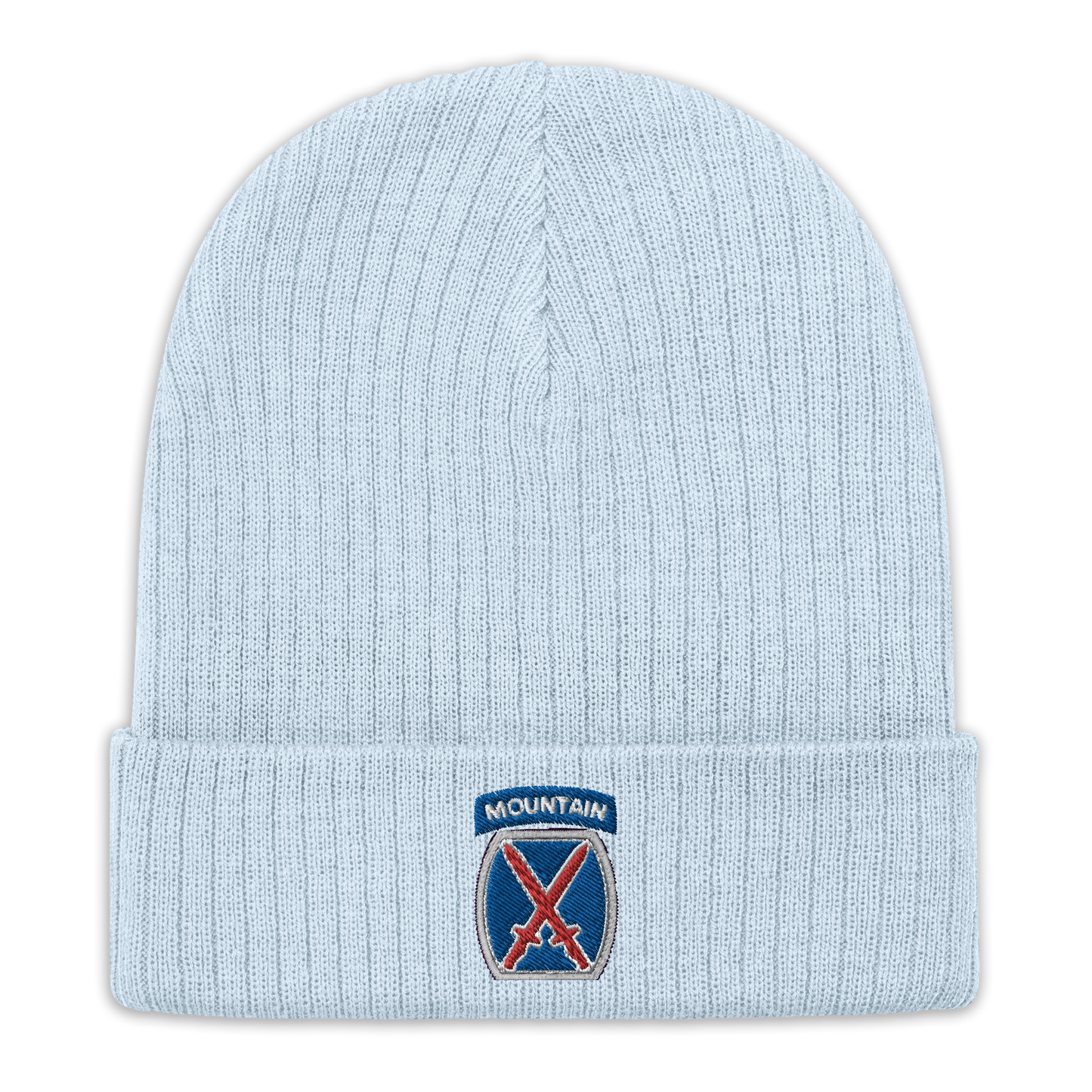 10th Mountain Ribbed knit beanie