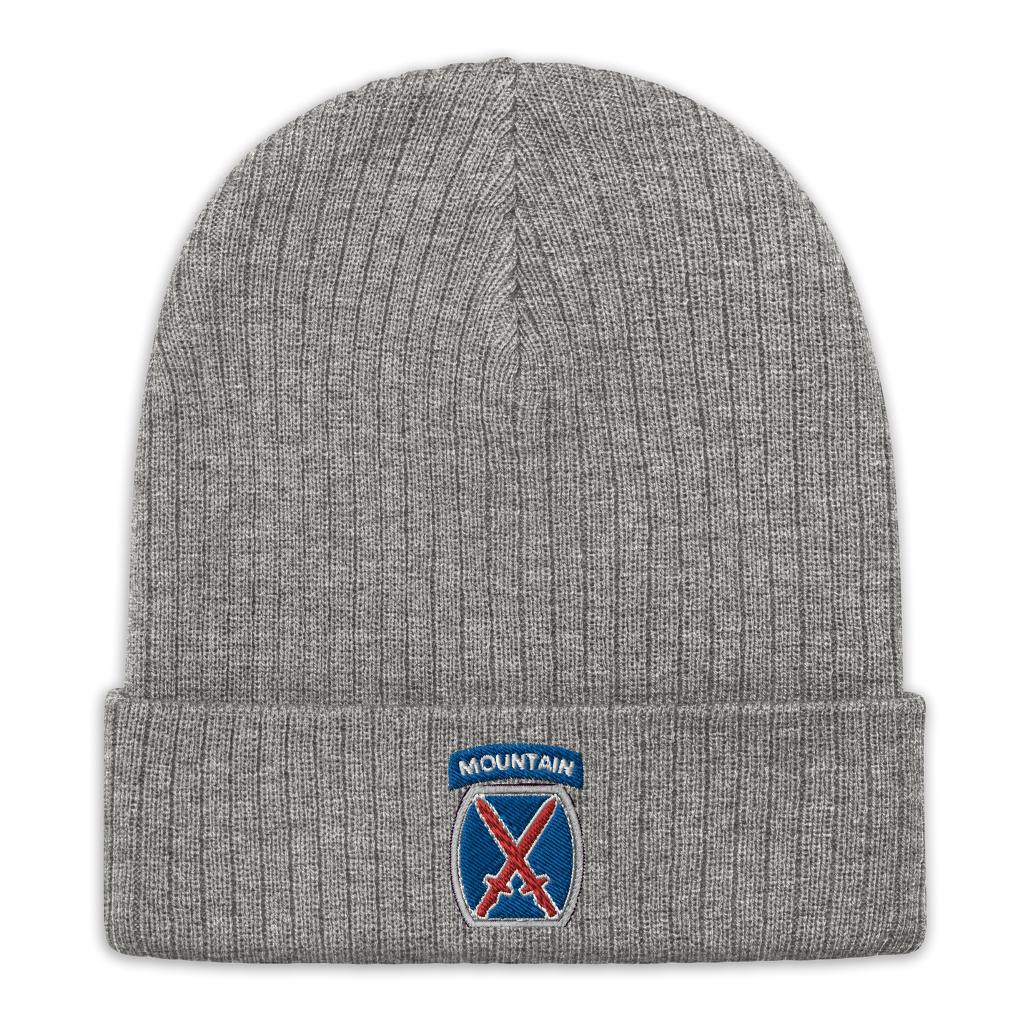 10th Mountain Ribbed knit beanie