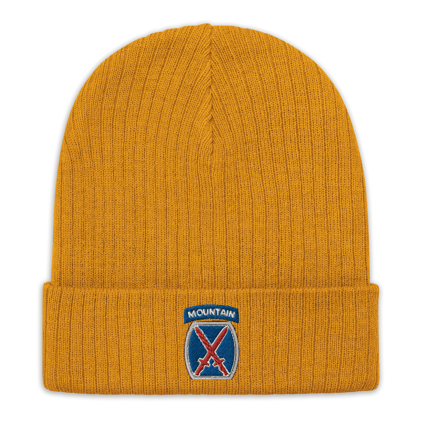 10th Mountain Ribbed knit beanie