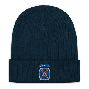 10th Mountain Ribbed knit beanie
