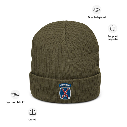 10th Mountain Ribbed Knit Beanie